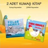2 Kitap Tox İngilizce Kutup Hayvanları ve Çiftlik Hayvanları Kumaş Sessiz Kitap E125 E119 - Bez Kitap , Eğitici Oyuncak , Yumuşak ve Hışırtılı - 2