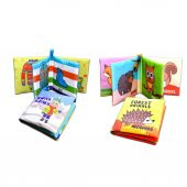 2 Kitap Tox İngilizce Kışlık Giysiler ve Orman Hayvanları Kumaş Sessiz Kitap E124 E127 - Bez Kitap , Eğitici Oyuncak , Yumuşak ve Hışırtılı - 8