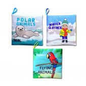 3 Kitap Tox İngilizce Kutup Hayvanları , Uçan Hayvanlar ve Kışlık Giysiler Kumaş Sessiz Kitap E124 E125 E133 - Bez Kitap , Eğitici Oyuncak , Yumuşak ve Hışırtılı - 1