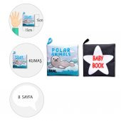 2 Kitap Tox İngilizce Kutup Hayvanları ve Siyah Beyaz Bebek Kumaş Sessiz Kitap E125 E136 - Bez Kitap , Eğitici Oyuncak , Yumuşak ve Hışırtılı - 4