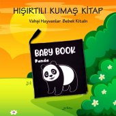 Tox İngilizce Siyah Beyaz Vahşi Hayvanlar Kumaş Sessiz Kitap E497 - Bez Kitap , Eğitici Oyuncak , Yumuşak ve Hışırtılı - 2