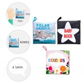 3 Kitap Tox İngilizce Kutup Hayvanları , Renkler ve Siyah Beyaz Bebek Kumaş Sessiz Kitap E125 E129 E136 - Bez Kitap , Eğitici Oyuncak , Yumuşak ve Hışırtılı - 4