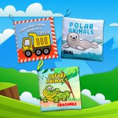 3 Kitap Tox İngilizce İş Makinaları , Kutup ve Safari Hayvanları Kumaş Sessiz Kitap E125 E118 E130 - Bez Kitap , Eğitici Oyuncak , Yumuşak ve Hışırtılı - 10