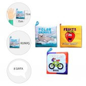 3 Kitap Tox İngilizce Kutup Hayvanları , Taşıtlar ve Meyveler Kumaş Sessiz Kitap E125 E126 E132 - Bez Kitap , Eğitici Oyuncak , Yumuşak ve Hışırtılı - 4