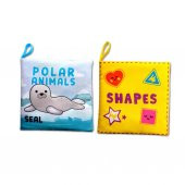 2 Kitap Tox İngilizce Kutup Hayvanları ve Şekiller Kumaş Sessiz Kitap E125 E131 - Bez Kitap , Eğitici Oyuncak , Yumuşak ve Hışırtılı thumbnail 1
