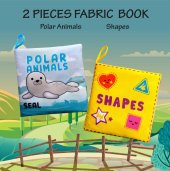 2 Kitap Tox İngilizce Kutup Hayvanları ve Şekiller Kumaş Sessiz Kitap E125 E131 - Bez Kitap , Eğitici Oyuncak , Yumuşak ve Hışırtılı thumbnail 7