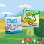 2 Kitap Tox İngilizce Kutup Hayvanları ve Safari Hayvanları Kumaş Sessiz Kitap E125 E130 - Bez Kitap , Eğitici Oyuncak , Yumuşak ve Hışırtılı thumbnail 5