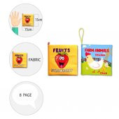 2 Kitap Tox İngilizce Meyveler ve Çiftlik Hayvanları Kumaş Sessiz Kitap E126 E119 - Bez Kitap , Eğitici Oyuncak , Yumuşak ve Hışırtılı - 9