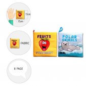 2 Kitap Tox İngilizce Meyveler ve Kutup Hayvanları Kumaş Sessiz Kitap E126 E125 - Bez Kitap , Eğitici Oyuncak , Yumuşak ve Hışırtılı - 9