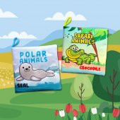 2 Kitap Tox İngilizce Kutup Hayvanları ve Safari Hayvanları Kumaş Sessiz Kitap E125 E130 - Bez Kitap , Eğitici Oyuncak , Yumuşak ve Hışırtılı thumbnail 10