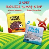 2 Kitap Tox İngilizce Orman Hayvanları ve Kutup Hayvanları Kumaş Sessiz Kitap E127 E125 - Bez Kitap , Eğitici Oyuncak , Yumuşak ve Hışırtılı - 2