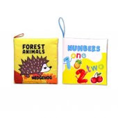 2 Kitap Tox İngilizce Orman Hayvanları ve Rakamlar Kumaş Sessiz Kitap E127 E128 - Bez Kitap , Eğitici Oyuncak , Yumuşak ve Hışırtılı - 6