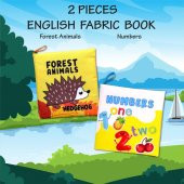 2 Kitap Tox İngilizce Orman Hayvanları ve Rakamlar Kumaş Sessiz Kitap E127 E128 - Bez Kitap , Eğitici Oyuncak , Yumuşak ve Hışırtılı - 7