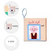 Tox Arapça Aile Bireyleri Kumaş Sessiz Kitap A109 - Bez Kitap , Eğitici Oyuncak , Yumuşak ve Hışırtılı - 4