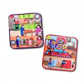 2 Set - 30 Parça Oturma Odası ve Mutfak Keçe Cırtlı Aktivite Sayfası - Çocuk Etkinlik , Eğitici Oyuncak - 1