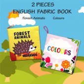 2 Kitap Tox İngilizce Orman Hayvanları ve Renkler Kumaş Sessiz Kitap E127 E129 - Bez Kitap , Eğitici Oyuncak , Yumuşak ve Hışırtılı - 7