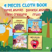 4 Kitap Tox Meyveler , Çiftlik , Orman ve Evcil Hayvanlar Kumaş Sessiz Kitap T055 T049 T058 T110 - Bez Kitap , Eğitici Oyuncak , Yumuşak ve Hışırtılı thumbnail 7