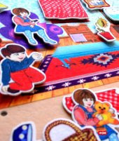 2 Set - 30 Parça Oturma Odası ve Mutfak Keçe Cırtlı Aktivite Sayfası - Çocuk Etkinlik , Eğitici Oyuncak - 10