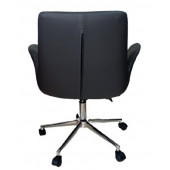 Sekreter Sandalyesi Döküm Süngerli Siyah Suni Deri thumbnail 4