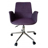 Sekreter Sandalyesi Döküm Süngerli Mor Keten Kumaş - 2