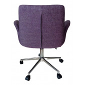 Sekreter Sandalyesi Döküm Süngerli Mor Keten Kumaş - 3