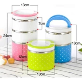 Yemek Termosu 3lü Tutacaklı Sefer Tası - Hiper 3 Katlı Yemek Termos - Pembe - 5