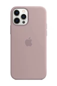 Apple iPhone 11 Pro Max Uyumlu Logolu Içi Kadife Altı Açık Lansman Pembe Silikon Kılıf - 1