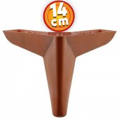 Lüks Mobilya Kanepe Sehpa Puf Koltuk Ayağı 14 cm Kahverengi Ahşap Desenli Baza Ayak thumbnail 1