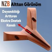 Lüks Mobilya Kanepe Sehpa Puf Koltuk Ayağı 14 cm Kahverengi Ahşap Desenli Baza Ayak thumbnail 2