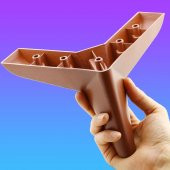 Lüks Mobilya Kanepe Sehpa Puf Koltuk Ayağı 14 cm Kahverengi Ahşap Desenli Baza Ayak thumbnail 6