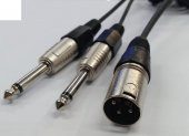 XLR Erkek to 2x 6.3 mm Mono Kablo 7 Metre - 1