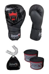 Dragondo Yakuza Boks Eldiveni,Şeffaf Dişlik ve 3,5 Metre Elastik Bandaj 3'lü Set - 1