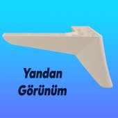 Lüks Mobilya Kanepe Sehpa Puf Koltuk Ayağı 10 cm Krem Baza Ayak thumbnail 2