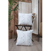 Tabu Home Aztec Etnik Beyaz Tekli Kırlent Kılıfı 43x43 - 1