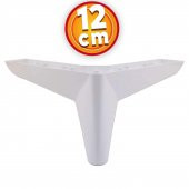 Lüks Mobilya Kanepe Sehpa Puf Koltuk Ayağı 12 cm Beyaz Baza Ayak thumbnail 1