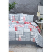 Tabu Home Patchwork Antrasit Gri Çift Kişilik Nevresim Takımı - 1