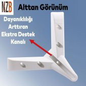 Lüks Mobilya Kanepe Sehpa Puf Koltuk Ayağı 10 cm Beyaz Baza Ayak - 3