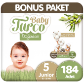 Baby Turco Doğadan Bonus Paket Bebek Bezi 5 Beden 92x2 184 Adet thumbnail 1