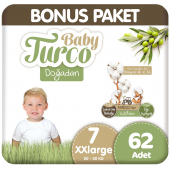 Baby Turco Doğadan Bonus Paket Bebek Bezi 7 Beden 62 Adet - 1