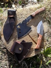 SürLaz Kamp Balta Bıçak Seti 2 Parça Bıçak Kılıflı Outdoor Bıçak Deri Kılıf - 1