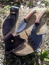 SürLaz Kamp Balta Bıçak Seti 2 Parça Bıçak Kılıflı Outdoor Bıçak Deri Kılıf - 2