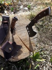 SürLaz Kamp Balta Bıçak Seti 2 Parça Bıçak Kılıflı Outdoor Bıçak Deri Kılıf - 3