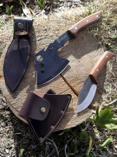 SürLaz Kamp Balta Bıçak Seti 2 Parça Bıçak Kılıflı Outdoor Bıçak Deri Kılıf - 4