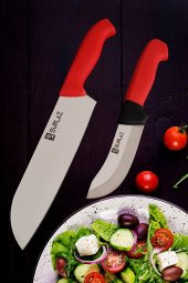 SürLaz Santoku Şef Bıçak Seti 2 Parça Red Serisi - 1