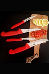 SürLaz Red Pratik Mutfak Bıçak Seti Et Bıçağı Meyve Bıçağı Sebze Bıçakları - 3