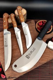 SürLaz Satır Zırh Et Bıçağı 4 Parça Mutfak Bıçak Seti Handmade - 1