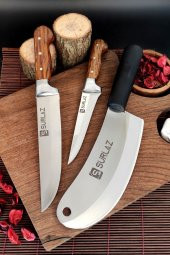 SürLaz Satır Zırh Et Bıçağı 3 Parça Kebap Seti Handmade thumbnail 1