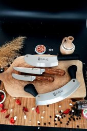 Sürlaz Zırh Bıçak Seti 4 Parça Soğan Satırı Kıyma Bıçağı Et Bıçakları - 1