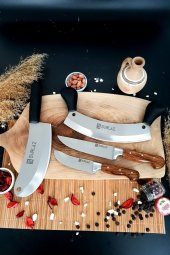 Sürlaz Zırh Bıçak Seti 4 Parça Soğan Satırı Kıyma Bıçağı Et Bıçakları - 2