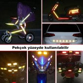 Tüvtürk Onaylı 1 Metre Kırmızı Reflektörlü Reflektif Fosforlu Şerit Bant Kesikli İkaz Bandı - 3